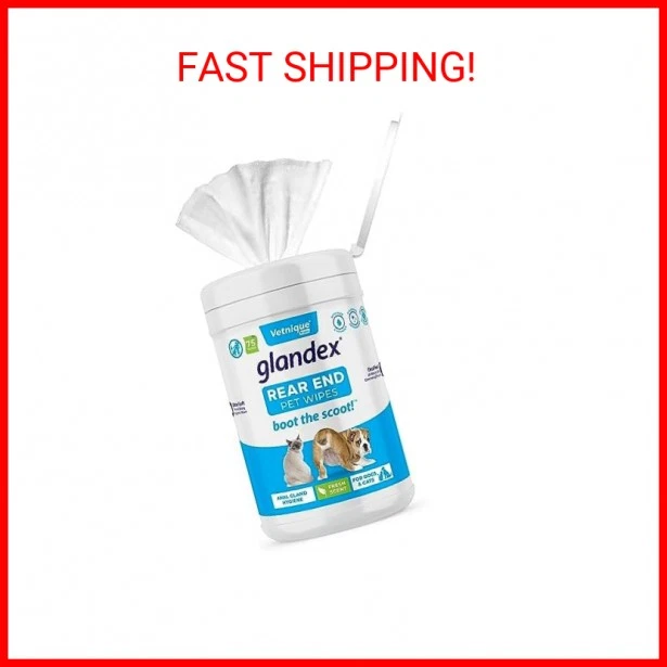 Vetnique Labs Glandex Dog Wipes for Pets Cleansing & Deodorizing Anal Gland Hygi