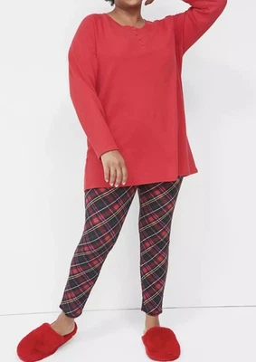 Lane Bryant CACIQUE 2 piezas Camisa y Pantalones Pijama/Juego de Salón a Cuadros talla 30/32 Nuevo con Etiquetas Foto 1 de 4