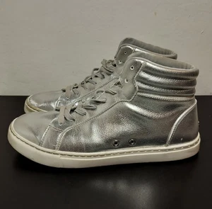 Fuego Schuhe Herren 9,5 Silber Hoch Tanz Turnschuhe Flamme Logo Hip Hop Straße - Bild 1 von 21