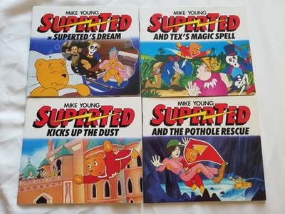 4x SUPERTED BOOKS MIKE YOUNG VINTAGE 80S RETRO CARTOON SPOTTY BULK TEXAS PETE - Image 1 of 4