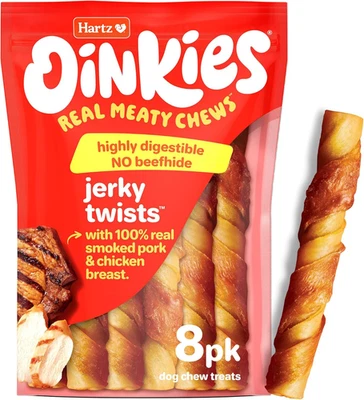 Oinkies Jerky Twists with Naturally Smoked Pork & Real Chicken Breast Dog Treats - Image 1 of 4