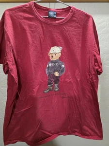 Polo Ralph Lauren vintage años 90 para hombre Lg. Camiseta Polo Oso Rojo - Imagen 1 de 5