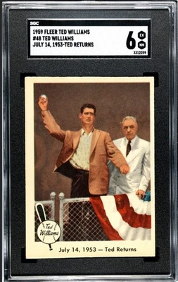 1959 Fleer #48 Ted Williams ~ Ted Returns  ~ SGC 6 - Image 1 of 2