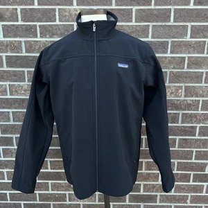 PATAGONIA Black Leeway Windproof Full Zip Softshell Jacket 28165 Men’s Large L - Picture 1 of 9