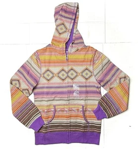 Vintage Arizona Sweatshirt Girls Size XL 16 Aztec Festival Hoodie Zip Up 90s - Picture 1 of 9