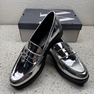 Worthington Ellen Chrom Silber Halbschuhe | Damengröße 10 M neu im Karton - Bild 1 von 8