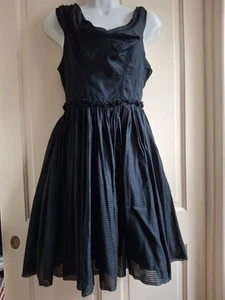 All Saints Lelex Dress UK10 Black Vintage Cowl Neck 50s Style - Picture 1 of 9