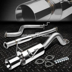 FOR 93-97 HONDA CIVIC DEL SOL EG EH6 4"ROLLED MUFFLER TIP CATBACK EXHAUST SYSTEM - Picture 1 of 5