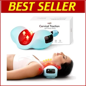 Almohada compacta de tracción para cuello con luz roja para alivio rápido del dolor de cuello y dolores de cabeza - Imagen 1 de 9