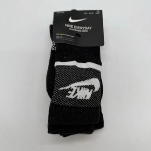 Nike Everyday Cushioned Crew Socks Black Youth 3Y-5Y (3 Pairs) - Picture 1 of 6