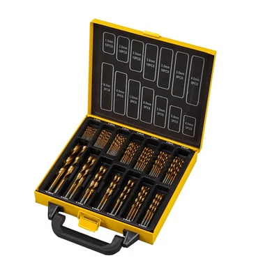 MORGAN'S POWER Universal 99pc Titanium Coated HSS Drill Bit Set & Metal Carry Case 1.5 - 10mm