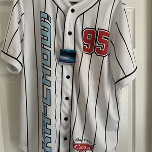 Disney Pixar Cars Lightning McQueen 95 Baseball Jersey Medium NEW Fast Ship - Picture 1 of 5