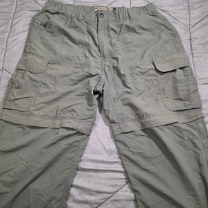 Pantalones REI Para Hombre 33x31 Gris Verde Nylon Convertible Carga Senderismo Aire Libre Elastizados - Imagen 1 de 16