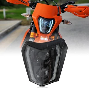Dirt Bike LED Headlight Hi/Lo Beam For EXC XCW EXC-F FC 250 300 350 450 500 690 - Picture 1 of 16