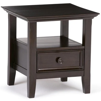Simpli Home Amherst Wood 19" Square Transitional End Table in Hickory Brown - Image 1 of 4