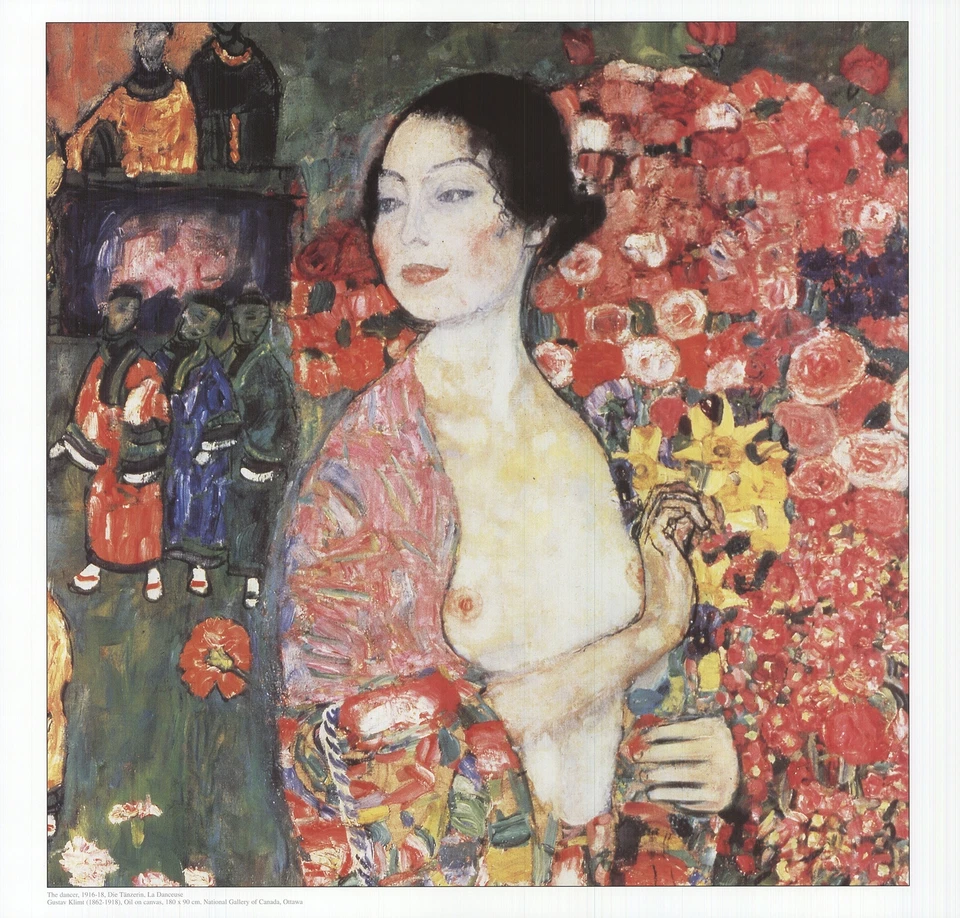 Litografía offset GUSTAV KLIMT The Dancer 17" x 17,75" 2002 Foto 1 de 4