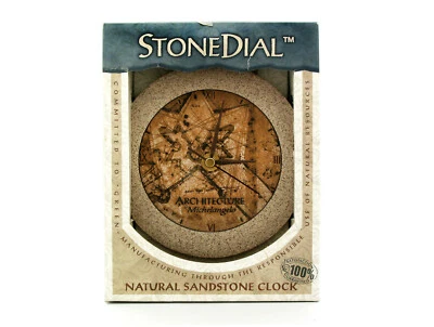 NEW - StoneDial Natural Sandstone Clock w/Wrought Iron Easel- NEW - Image 1 of 4