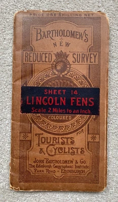 Bartholomew's Reduced Survey for Tourists & Cyclists -  Lincoln Fens 1904 (s 14) - Image 1 of 4