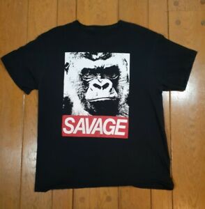 Rare Harambe Savage OBEY GIANT STYLE Large Shirt RIP Hero Gorilla 