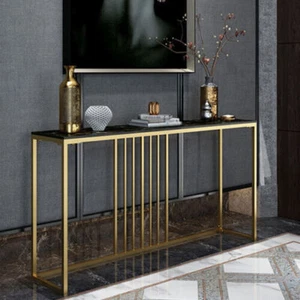 Mesa de consola sofá blanco zona de entrada muebles de pasillo pasillo sala de recepción oro - Imagen 1 de 33