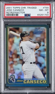 2001 TOPPS CHROME TRADED RETROFRACTOR #T59 JOSE CANSECO PSA 8 - Picture 1 of 2
