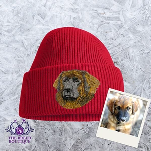 LEONBERGER EMBROIDERED BEANIE ADULT UNISEX ONE FIT 13 COLOURS LEONBERGER GIFT - Picture 1 of 7