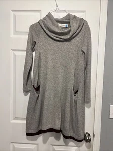 WOMENS Sparrow anthropologie cowl neck sweater dress gray boho XS - Picture 1 of 6