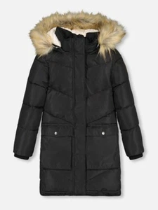 Deux Par Deux NWT Black Puffy Coat Girls - Picture 1 of 4
