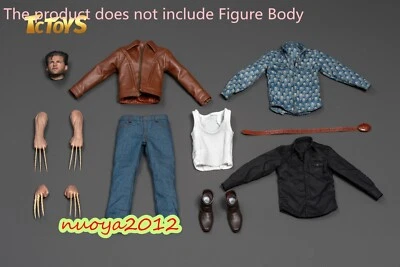 1:6 Wolverine Logan Man Head Hands Clothes For 12" Male Action Figure Body Toys - Image 1 of 4