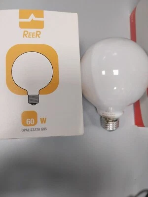 Lampadina Globo G95 E27 60W Opale Lampada a Ø 95mm REER cod.5454341 - Immagine 1 di 4