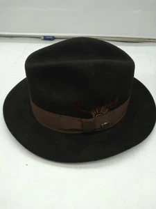 BAILEY WOOL CLASSIC GANGSTER FELT HAT FEDORA BROWN SIZE LARGE - Picture 1 of 5