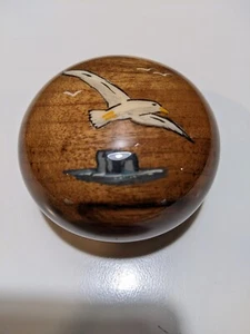 VINTAGE Natural Myrtlewood Wood Paperweight Oregon USA Seagull Bird Desk Office - Picture 1 of 7