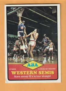 1973-74 Topps #203 ABA Western Semis/Stars barrido Q's en cuatro rectas 4Z - Imagen 1 de 2