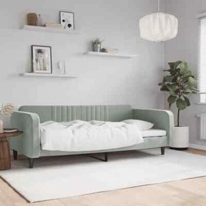 ZEYUAN Tagesbett Hellgrau 90x200 Samt, Schlafsofa, Daybed, Bettsofa, Sofa M5N8 - Bild 1 von 8