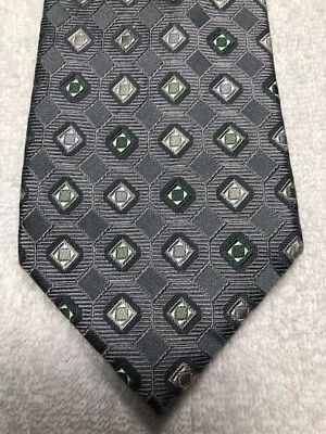 Gravata masculina JOSEPH ABBOUD CINZA COM VERDE 3,5 X 61 - Imagem 1 de 4