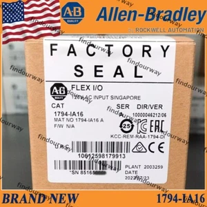 New Factory Sealed AB 1794-IA16 SER A Flex I/O 120VAC Input Module FREE SHIP - Picture 1 of 5