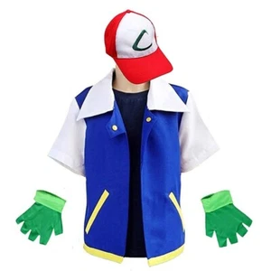 Costume Ketchum Bambini Pokemon Cenere Ragazzi Halloween Book Week Cosplay Abito Regalo Regno Unito - Foto 1 di 14