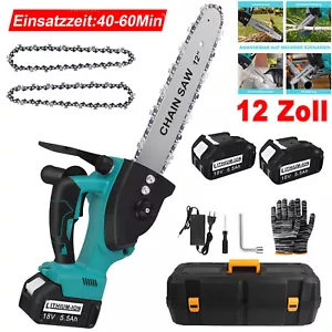 12 Zoll Elektro Kettensäge Akku Motorsäge Baumsäge mit 5,5Ah Akku Für Makita 18V - Bild 1 von 12