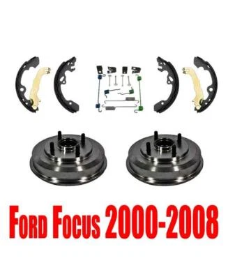 Tambores traseros con conjunto de rodamientos zapatas de freno y herrajes Ford Focus 2000-2008 Foto 1 de 4