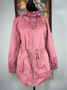 Chaqueta de lluvia Levi's para mujer cintura ceñida anorak pequeña caoba clara nueva con etiquetas - Imagen 1 de 16