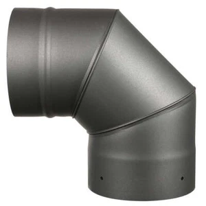 90 Degree Elbow for 8" Diameter Single Wall Black Stove Pipe - Picture 1 of 1