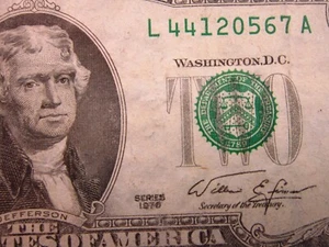 USA $2 1976 L San Francisco L44120567A # Jefferson Federal Reserve Note Money - Picture 1 of 3
