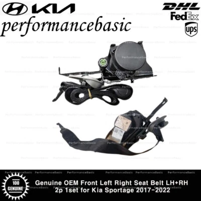 Genuine OEM Front Left Right Seat Belt LH+RH 2p 1set for Kia Sportage 2017-2022 - Image 1 of 2