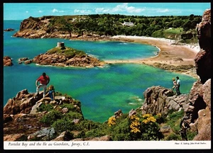 Portelet Bay And The Lle Au Guerdain Jersey Channel Islands John Hinde Postcard - Picture 1 of 2