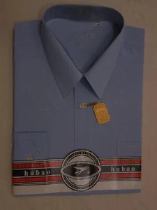 Tiger Men’s Untuck Straight hem Long Sleeve Dress L Wear Out Shirt 16 32/33 Blue - Picture 1 of 10