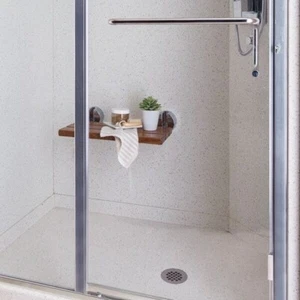 Wohnmobil Klappdusche Sitzbank Wandhalterung Medizinisches Teakholz Badezimmer Badewanne Stuhl - Bild 1 von 3