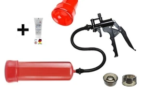Potenzpumpe Penispumpe 12. Enlarger FirePumpSE RED 1 Manschette/Scherengriff+GEL - Picture 1 of 6