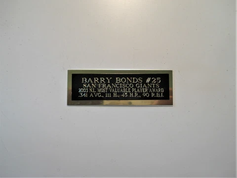 Barry Bonds Giants 2003 NL MVP Award Baseball Card Plaque Nameplate 1" X 3" Cover