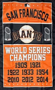 San Francisco Giants World Series Championship Flag 3x5 ft Banner Man-Cave Bar