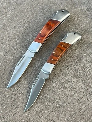 ELITEDGE (WHOLESALE LOT x 12) Classic Wood Lock Back Pocket Knife - 124/125